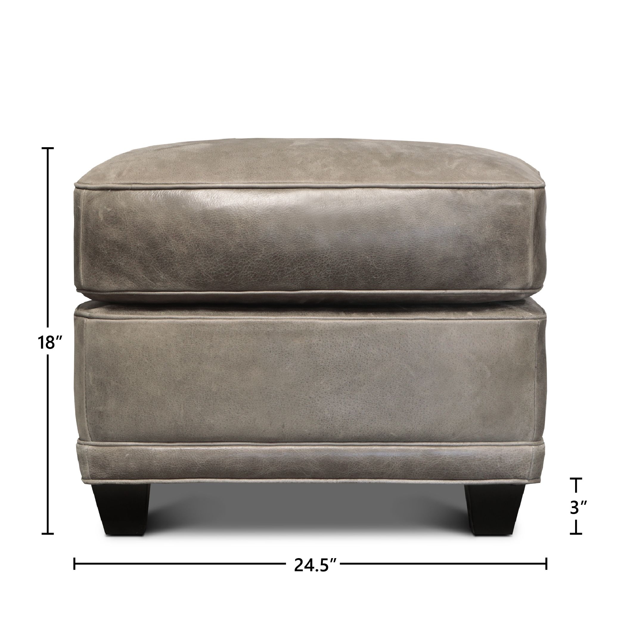Distressed leather online ottoman